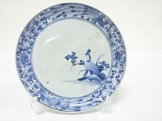 Ai-Kutani, Ko-Imari, with blue and white slip, 7.5 x 7.5 cm.